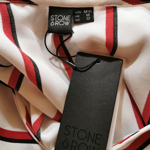 Stone Row ez Days Striped Faux Wrap Maxi Dress NWT Size M - Picture 9 of 12